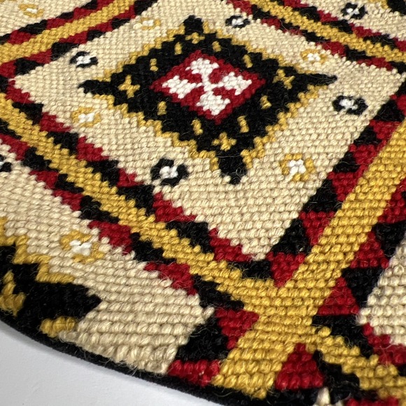 Needlepoint Christmas Stocking Dillards Southwest Look 17" Black Velour - New - Picture 7 of 7